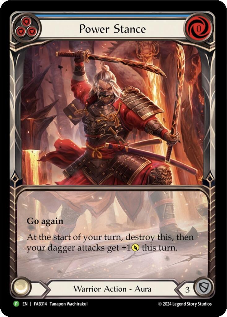 Power Stance (Blue) (Extended Art) [FAB314] (Promo)  Rainbow Foil | Pegasus Games WI
