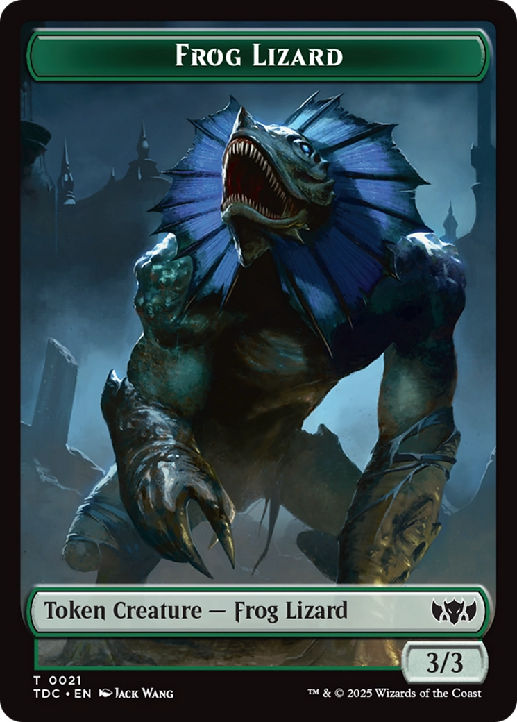 Frog Lizard // Dragon (0014) Double-Sided Token [Tarkir: Dragonstorm Commander Tokens] | Pegasus Games WI
