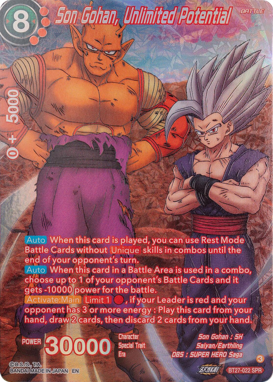 Son Gohan, Unlimited Potential (SPR) (BT27-022) [History of Z] | Pegasus Games WI