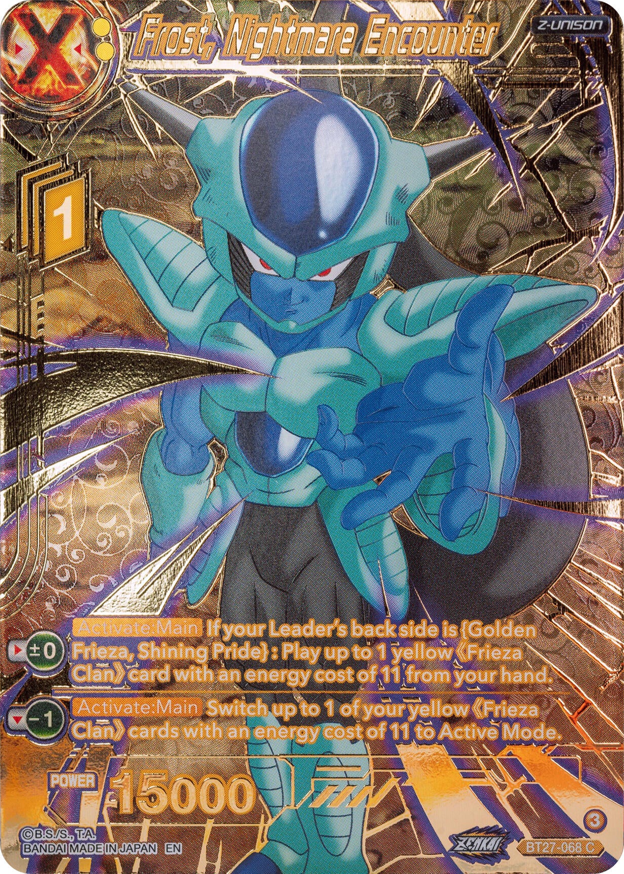 Frost, Nightmare Encounter (Gold-Stamped) (BT27-068) [History of Z] | Pegasus Games WI