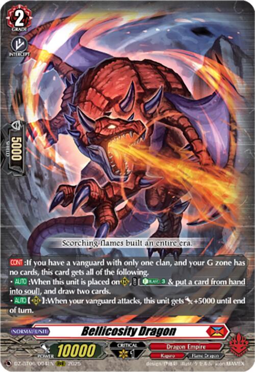 Bellicosity Dragon (DZ-BT06/004EN) [DZ-BT06: Generation Dragenesis] | Pegasus Games WI