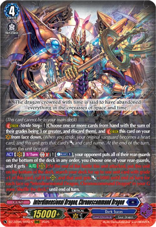Interdimensional Dragon, Chronoscommand Dragon (DZ-BT06/005EN) [DZ-BT06: Generation Dragenesis] | Pegasus Games WI