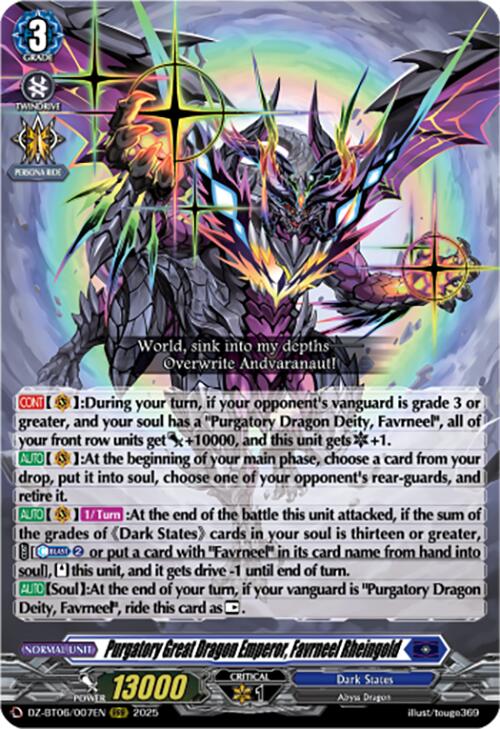Purgatory Great Dragon Emperor, Favrneel Rheingold (DZ-BT06/007EN) [DZ-BT06: Generation Dragenesis] | Pegasus Games WI