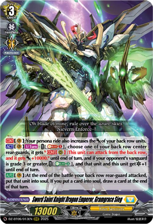 Sword Saint Knight Dragon Emperor, Gramgrace Sieg (DZ-BT06/013EN) [DZ-BT06: Generation Dragenesis] | Pegasus Games WI