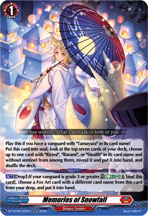 Memories of Snowfall (DZ-BT06/025EN) [DZ-BT06: Generation Dragenesis] | Pegasus Games WI