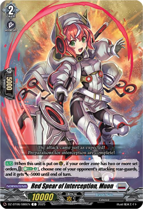 Red Spear of Interception, Muon (DZ-BT06/086EN) [DZ-BT06: Generation Dragenesis] | Pegasus Games WI