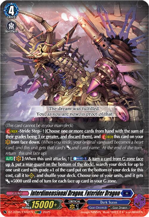 Interdimensional Dragon, Faterider Dragon (EXRRR) (DZ-BT06/EX02EN) [DZ-BT06: Generation Dragenesis] | Pegasus Games WI