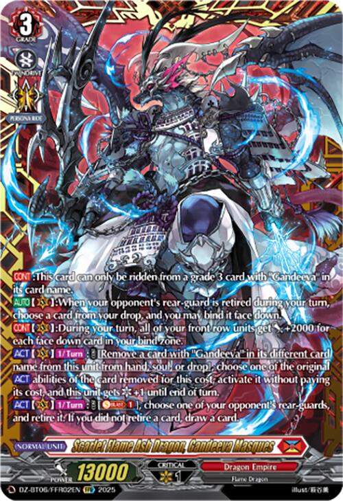 Scarlet Flame Ash Dragon, Gandeeva Masques (DZ-BT06/FFR02EN) [DZ-BT06: Generation Dragenesis] | Pegasus Games WI