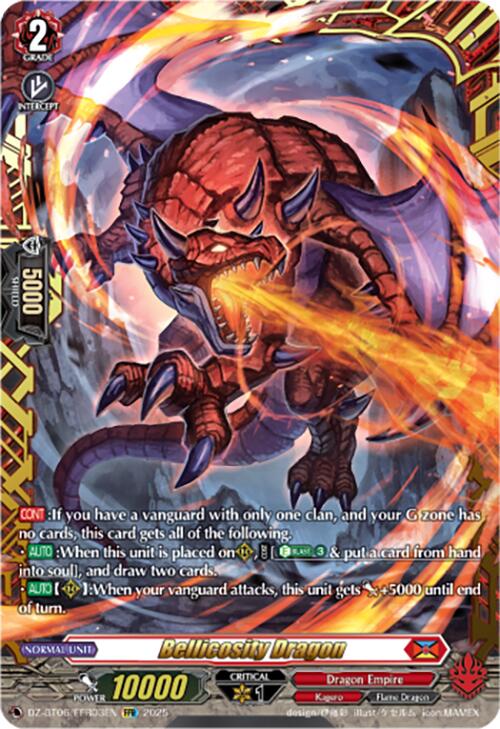 Bellicosity Dragon (DZ-BT06/FFR03EN) [DZ-BT06: Generation Dragenesis] | Pegasus Games WI