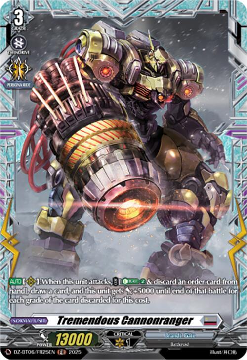 Tremendous Cannonranger (DZ-BT06/FR25EN) [DZ-BT06: Generation Dragenesis] | Pegasus Games WI