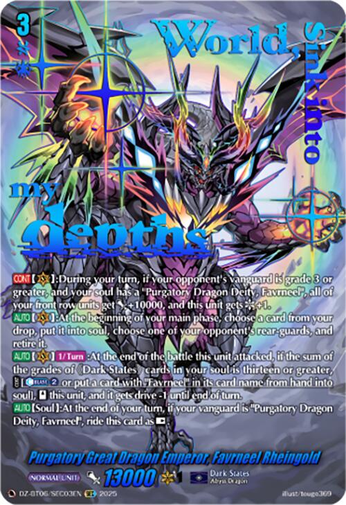 Purgatory Great Dragon Emperor, Favrneel Rheingold (DZ-BT06/SEC03EN) [DZ-BT06: Generation Dragenesis] | Pegasus Games WI