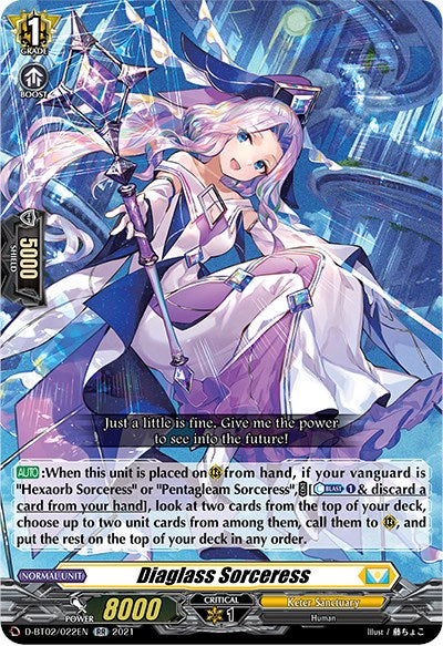 Diaglass Sorceress (D-BT02/022EN) [A Brush with the Legends] | Pegasus Games WI