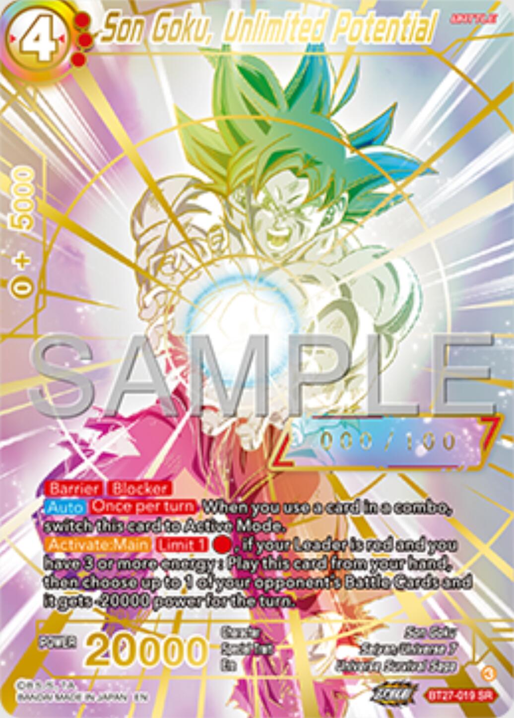 Son Goku, Unlimited Potential (Serial Numbered) (BT27-019) [History of Z] | Pegasus Games WI