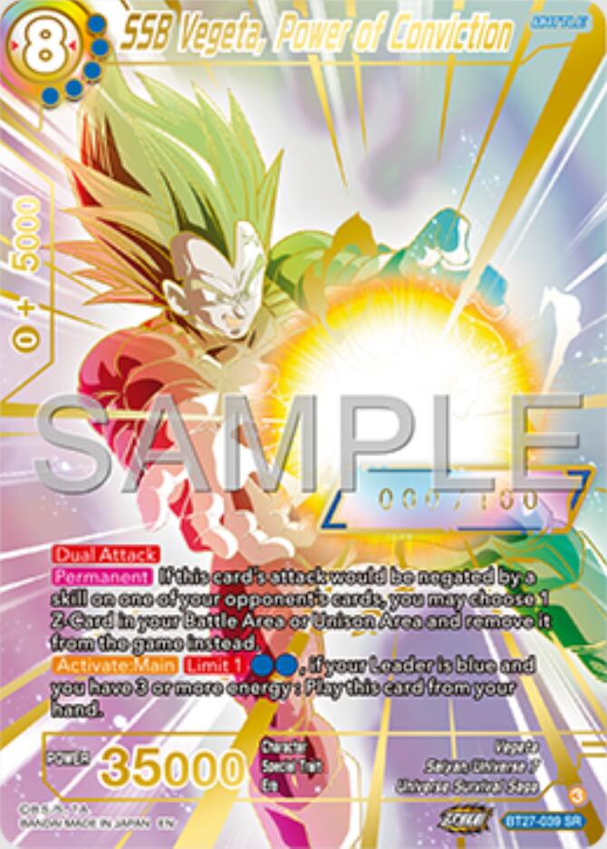 SSB Vegeta, Power of Conviction (Serial Numbered) (BT27-039) [History of Z] | Pegasus Games WI