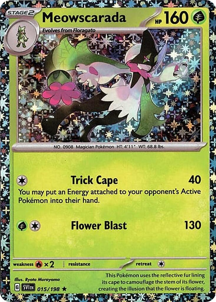 Meowscarada (015/198) (Sparkle Holo) [Miscellaneous Cards] | Pegasus Games WI