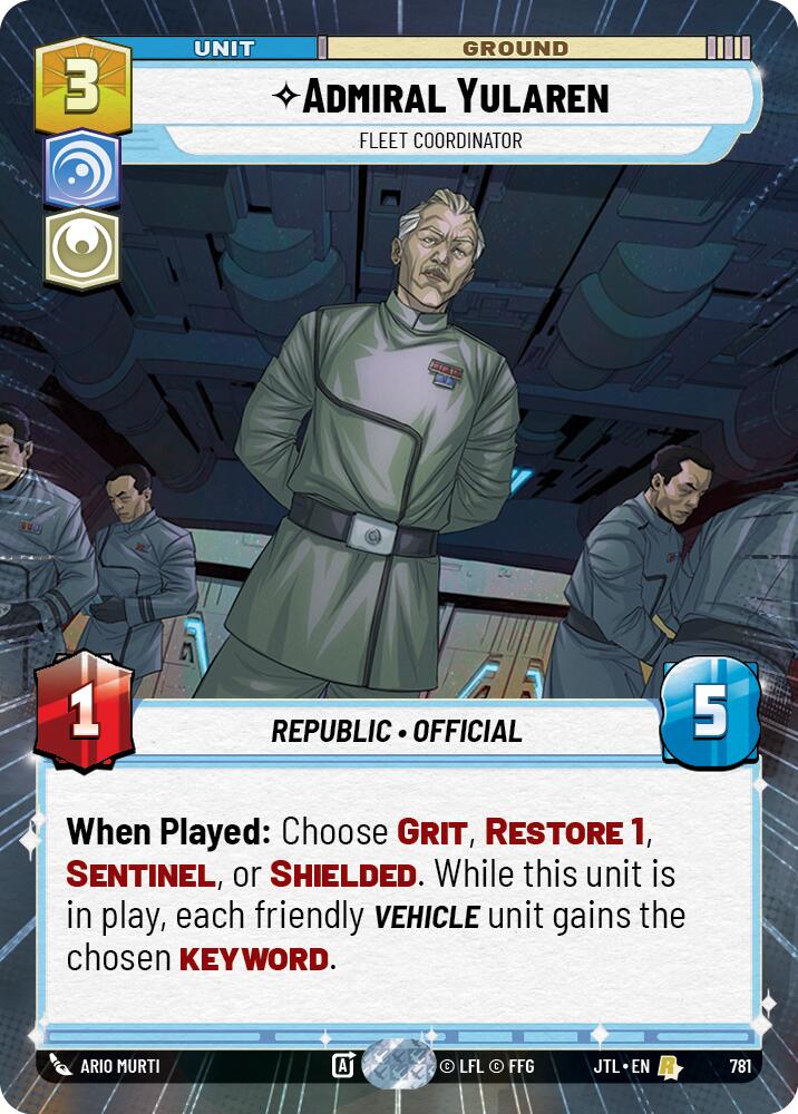 Admiral Yularen - Fleet Coordinator (781) (Hyperspace Foil) (781) [Jump to Lightspeed] | Pegasus Games WI