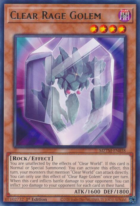 Clear Rage Golem [MZTM-EN038] Rare | Pegasus Games WI