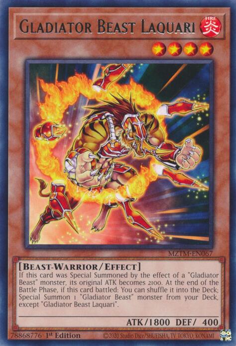 Gladiator Beast Laquari [MZTM-EN067] Rare | Pegasus Games WI