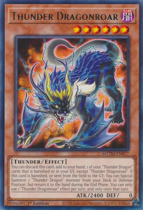 Thunder Dragonroar [MZTM-EN077] Rare | Pegasus Games WI
