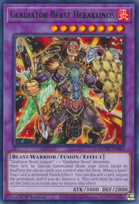 Gladiator Beast Heraklinos [MZTM-EN084] Rare | Pegasus Games WI