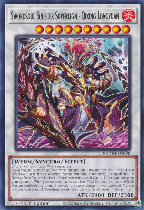 Swordsoul Sinister Sovereign - Qixing Longyuan [MZTM-EN090] Rare | Pegasus Games WI