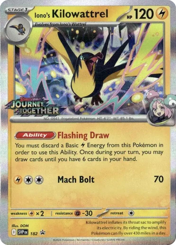 Iono's Kilowattrel (Prerelease) [Scarlet & Violet: Black Star Promos] | Pegasus Games WI