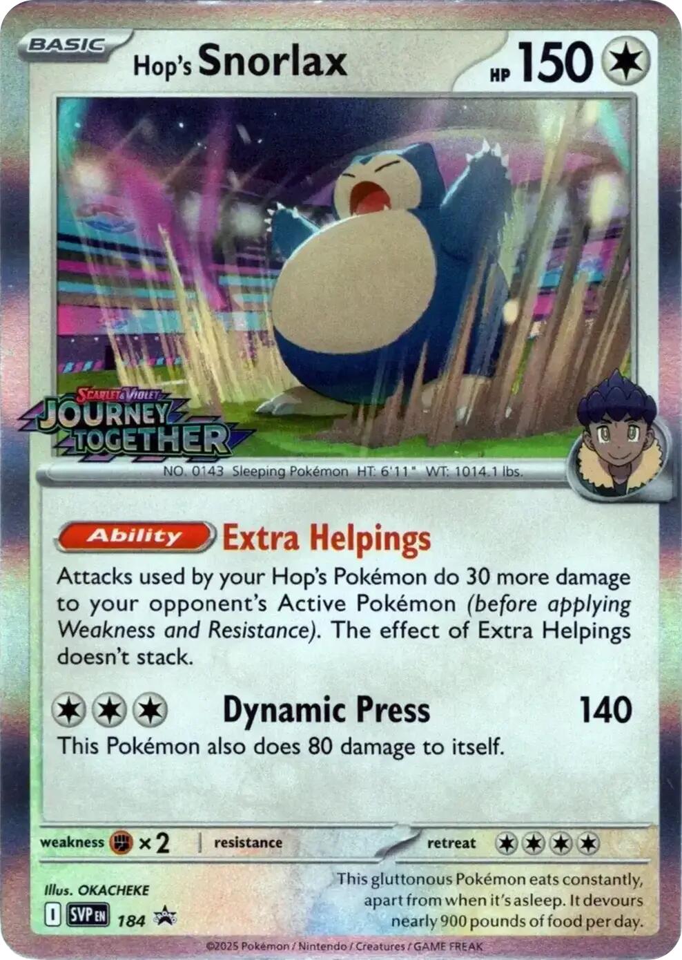 Hop's Snorlax (184) [Scarlet & Violet: Black Star Promos] | Pegasus Games WI