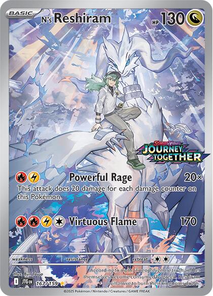 N's Reshiram (167/159) (Journey Together Stamp) [Scarlet & Violet: Journey Together] | Pegasus Games WI