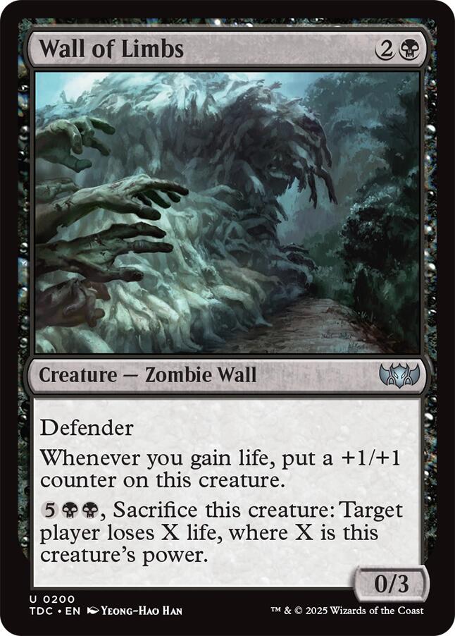 Wall of Limbs [Tarkir: Dragonstorm Commander] | Pegasus Games WI