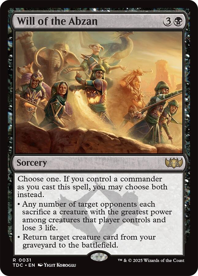 Will of the Abzan [Tarkir: Dragonstorm Commander] | Pegasus Games WI