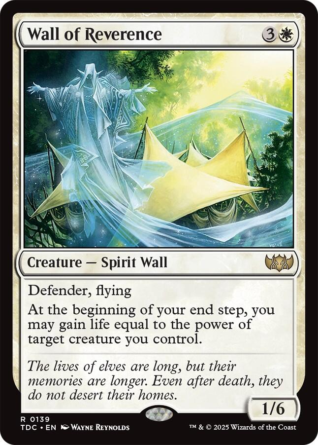 Wall of Reverence [Tarkir: Dragonstorm Commander] | Pegasus Games WI