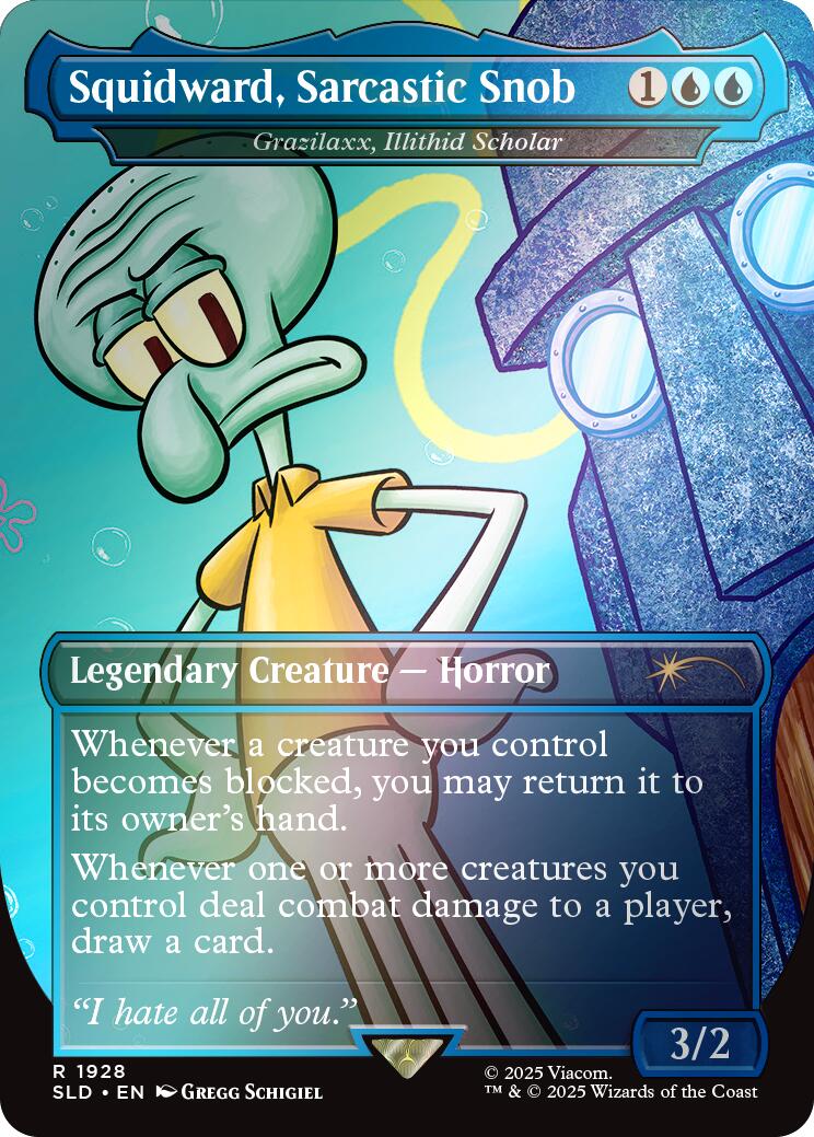 Squidward, Sarcastic Snob - Grazilaxx, Illithid Scholar (Rainbow Foil) [Secret Lair Drop Series] | Pegasus Games WI