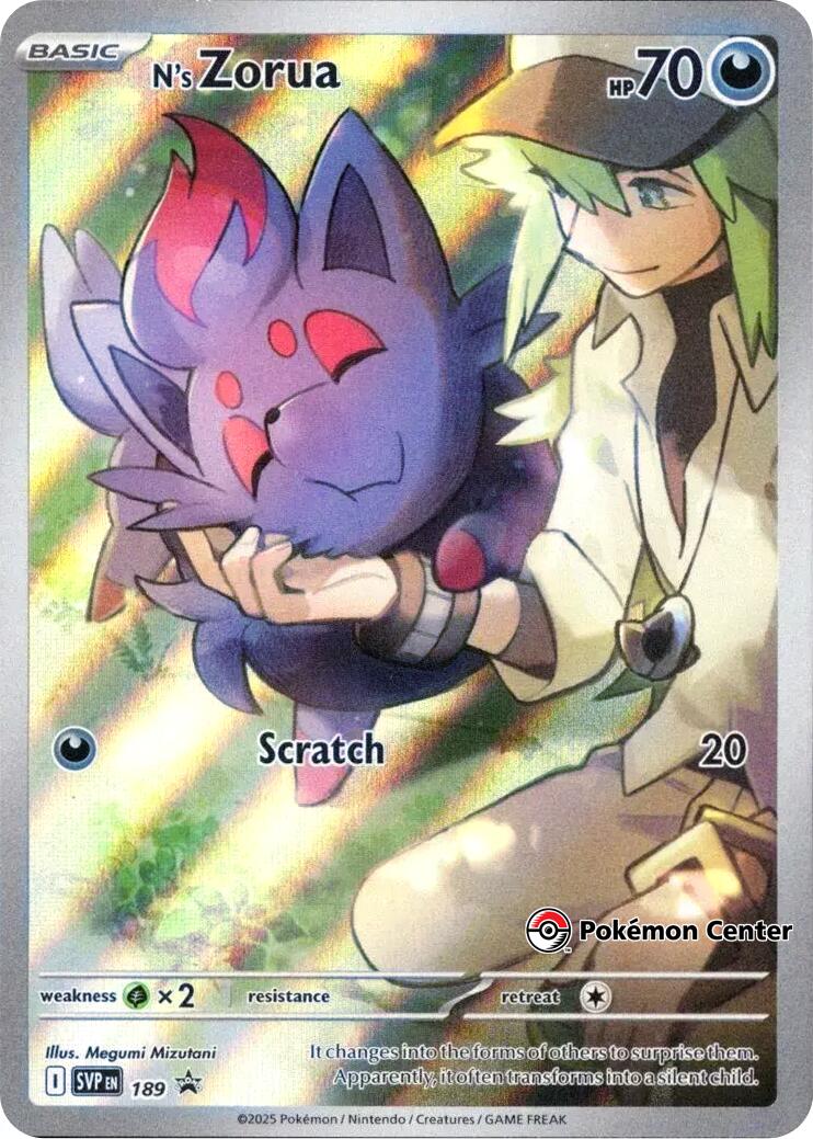 N's Zorua (SVP189) (Pokemon Center Exclusive) [Scarlet & Violet: Black Star Promos] | Pegasus Games WI