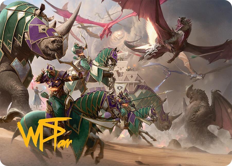 United Battlefront Art Card (5/54) (Gold-Stamped Signature) [Tarkir: Dragonstorm Art Series] | Pegasus Games WI
