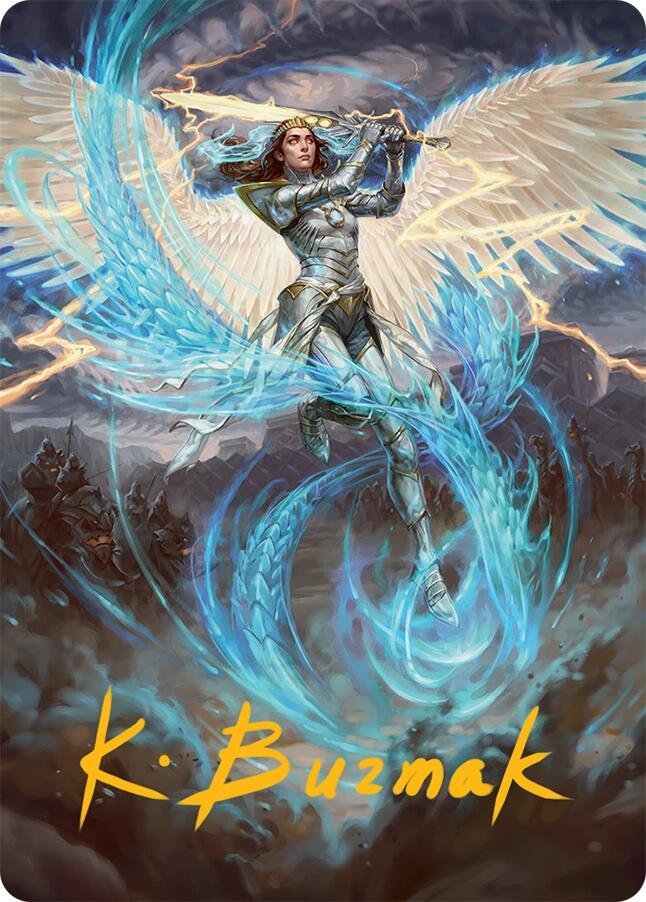 Elspeth, Storm Slayer Art Card (49/54) (Gold-Stamped Signature) [Tarkir: Dragonstorm Art Series] | Pegasus Games WI