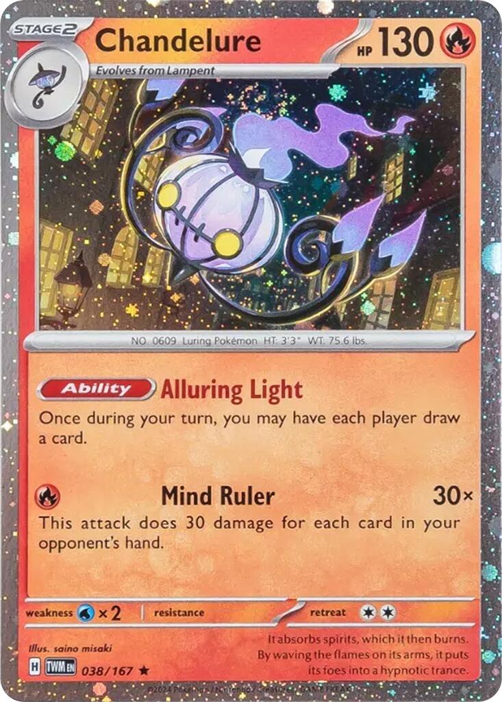 Chandelure (038/167) (Cosmos Holo) [Scarlet & Violet: Twilight Masquerade] | Pegasus Games WI