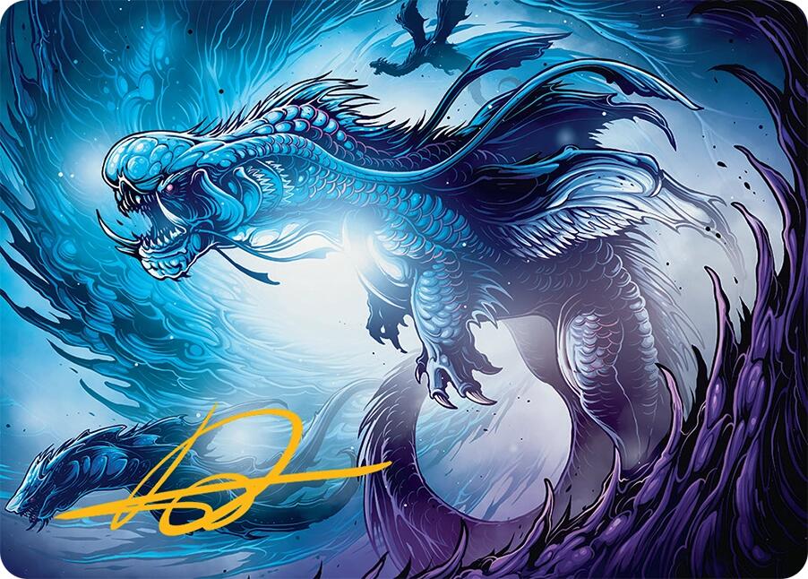 Roiling Dragonstorm Art Card (33/54) (Gold-Stamped Signature) [Tarkir: Dragonstorm Art Series] | Pegasus Games WI