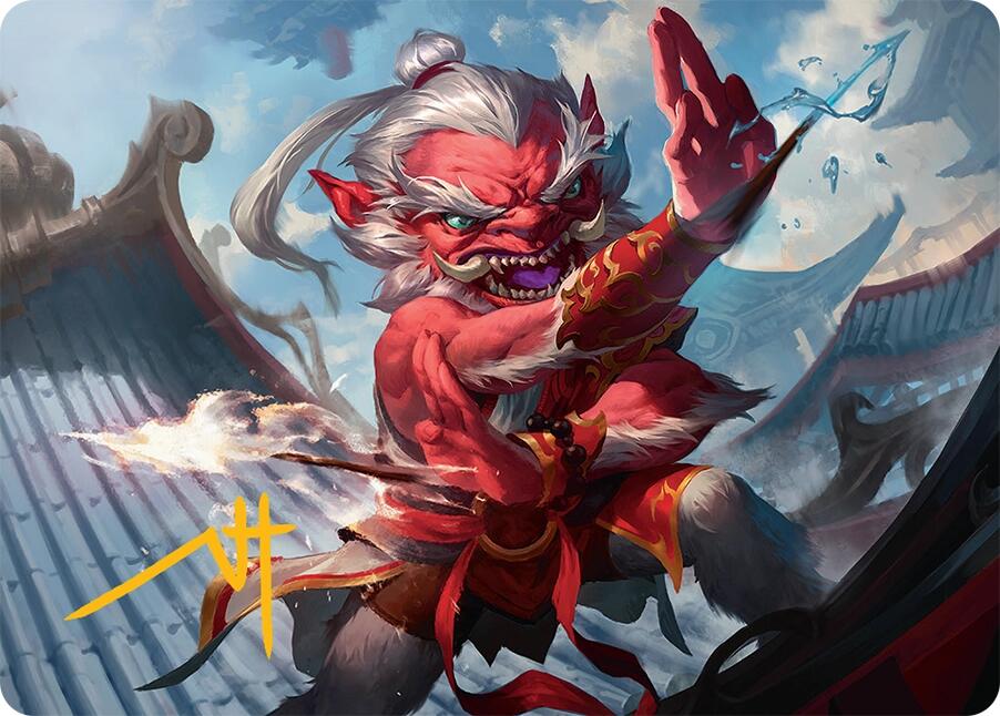 Devoted Duelist Art Card (15/54) (Gold-Stamped Signature) [Tarkir: Dragonstorm Art Series] | Pegasus Games WI