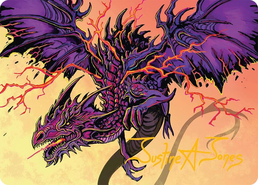 Stormshriek Feral Art Card (35/54) (Gold-Stamped Signature) [Tarkir: Dragonstorm Art Series] | Pegasus Games WI