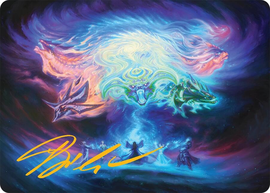Call the Spirit Dragons Art Card (21/54) (Gold-Stamped Signature) [Tarkir: Dragonstorm Art Series] | Pegasus Games WI