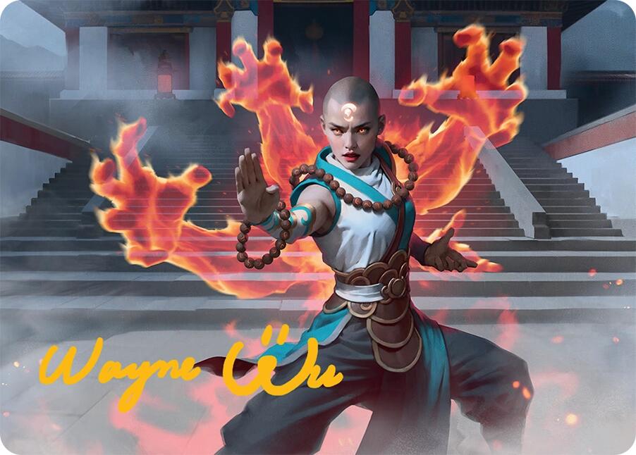 Flamehold Grappler Art Card (24/54) (Gold-Stamped Signature) [Tarkir: Dragonstorm Art Series] | Pegasus Games WI