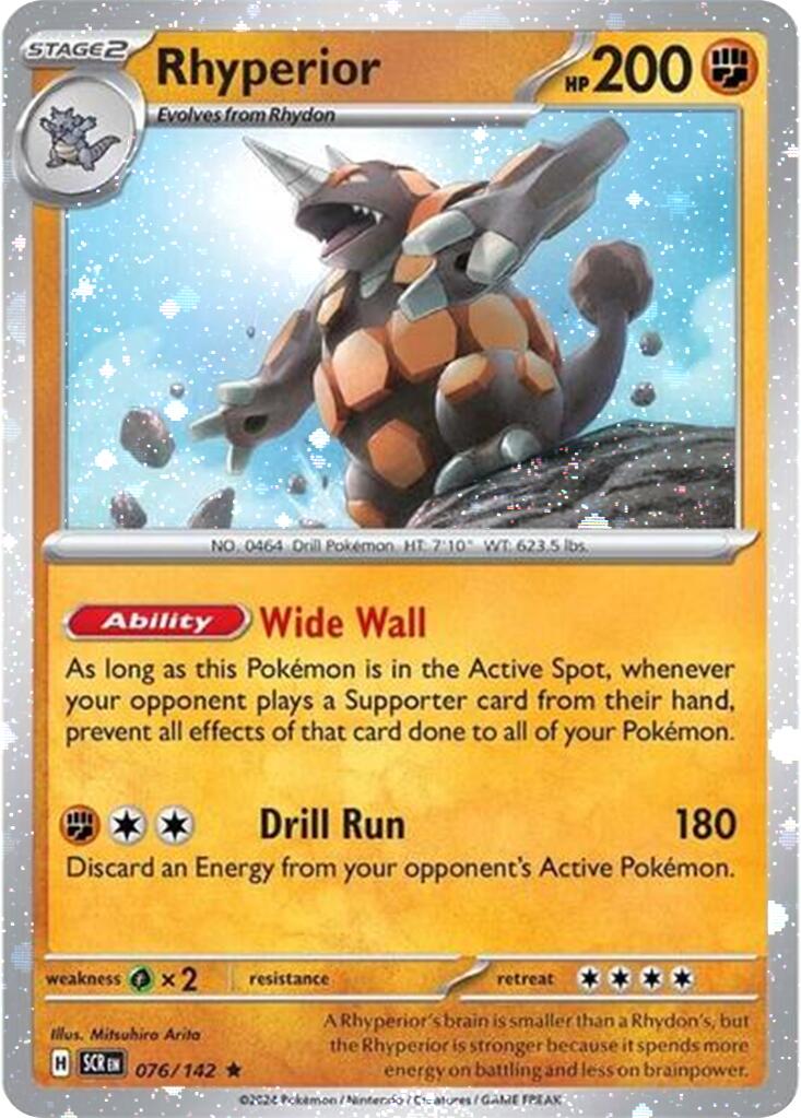 Rhyperior (076/142) (Cosmos Holo) [Scarlet & Violet: Stellar Crown] | Pegasus Games WI