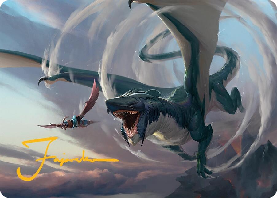 Whirlwing Stormbrood Art Card (27/54) (Gold-Stamped Signature) [Tarkir: Dragonstorm Art Series] | Pegasus Games WI