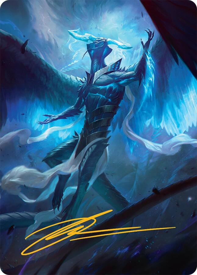 Ugin, Eye of the Storms Art Card (1/54) (Gold-Stamped Signature) [Tarkir: Dragonstorm Art Series] | Pegasus Games WI
