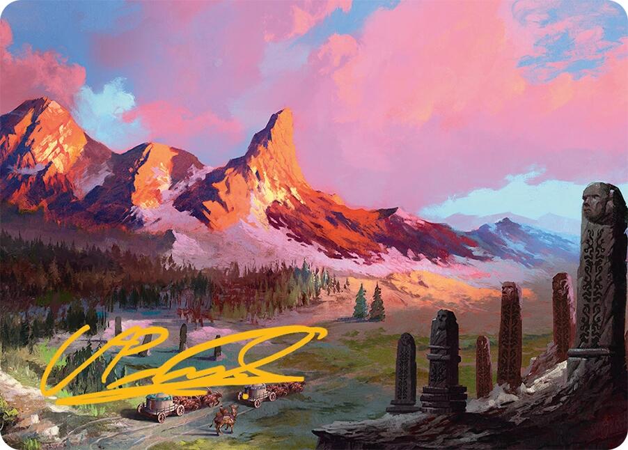 Rugged Highlands Art Card (29/54) (Gold-Stamped Signature) [Tarkir: Dragonstorm Art Series] | Pegasus Games WI