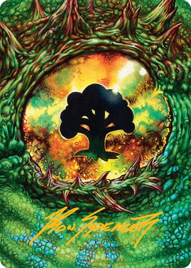 Forest Art Card (32/54) (Gold-Stamped Signature) [Tarkir: Dragonstorm Art Series] | Pegasus Games WI