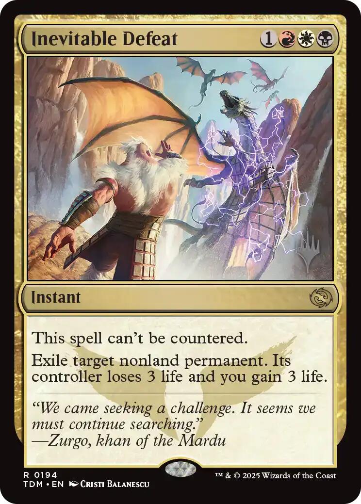Inevitable Defeat [Tarkir: Dragonstorm Promos] | Pegasus Games WI