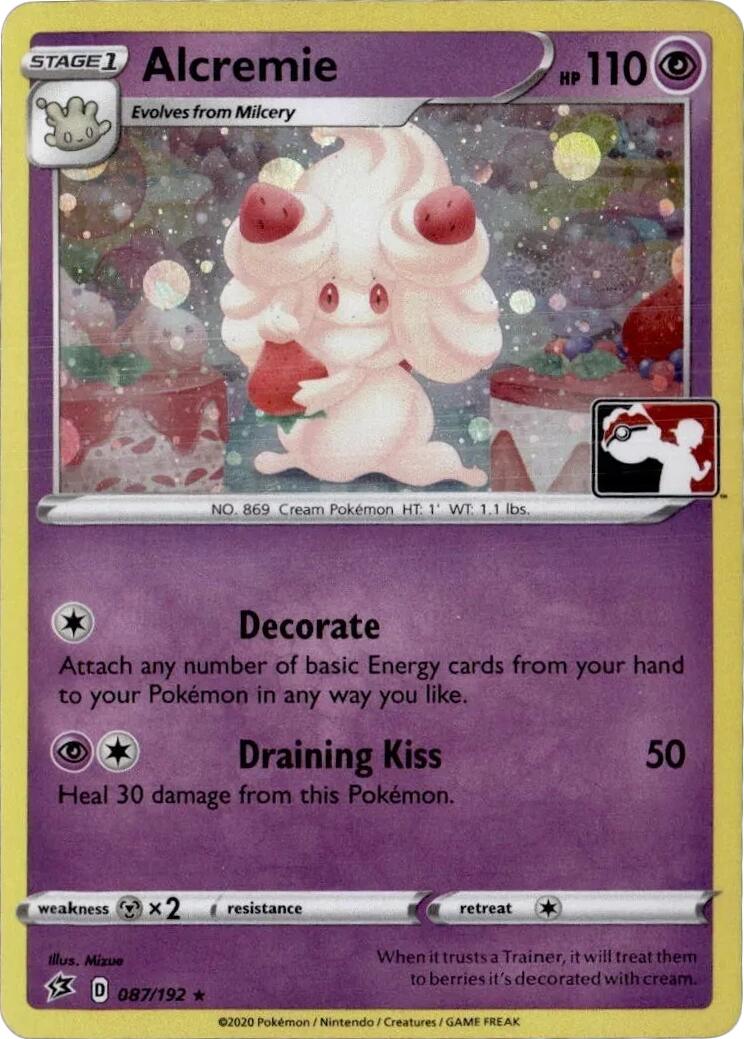 Alcremie (087/192) (Play Pokemon Promo) [League & Championship Cards] | Pegasus Games WI