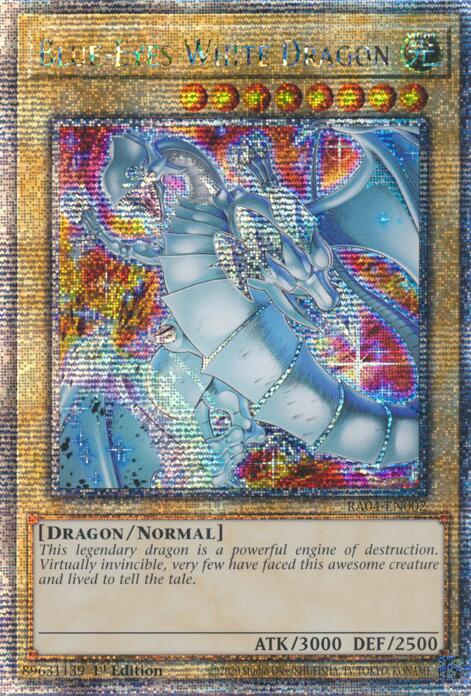 Blue-Eyes White Dragon (New Art) [RA04-EN002] Quarter Century Secret Rare | Pegasus Games WI