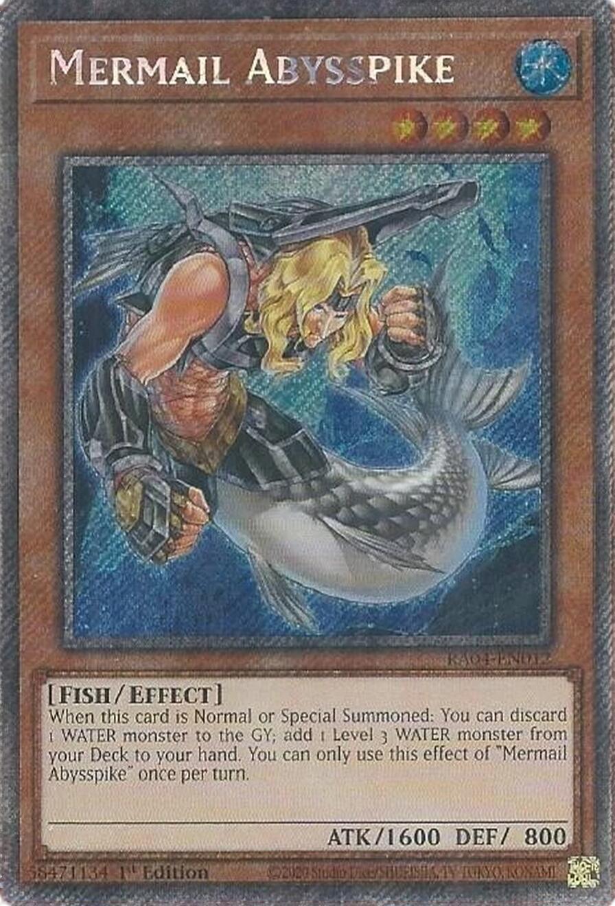 Mermail Abysspike [RA04-EN012] Platinum Secret Rare | Pegasus Games WI